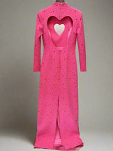 Luxury Crystal Heart Maxi Dress